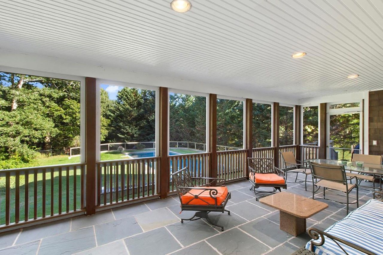  Slate porch area overlooking pool 