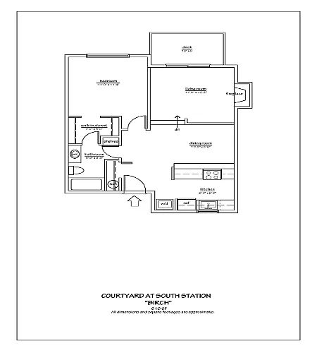 Floor plan 1 Bedroom 1 Bath