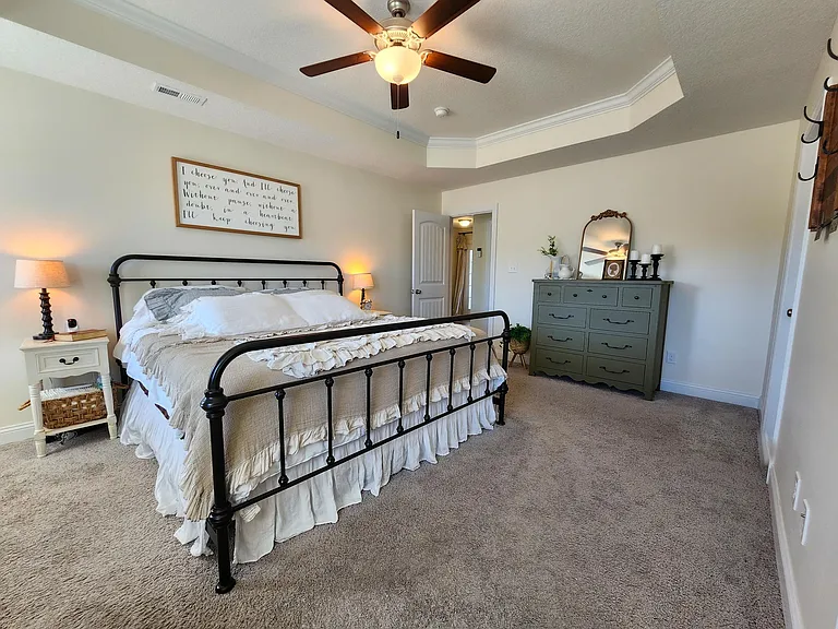 Large master suite with walk-in closet and master bath.