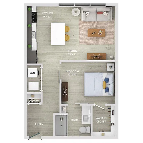 Floor plan S1 (Studio Convertible)