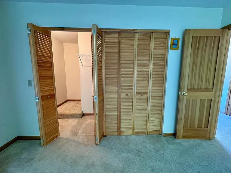 Double closets and additional walk-in storage in the second bedroom