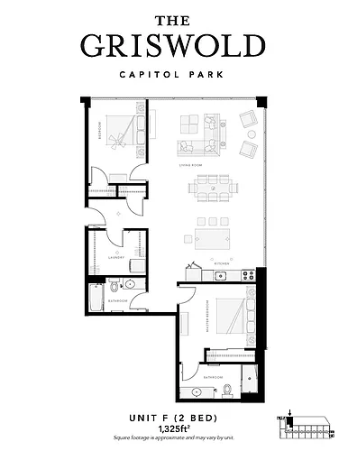 Floor plan 2 Bed 2 Bath "F"