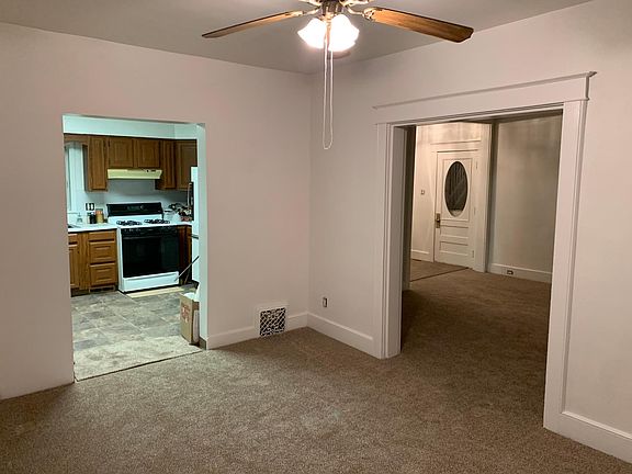 Kitchen connection to living room and dining room