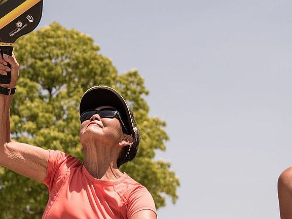 Woman Playing Pickleball