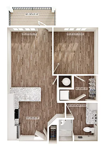 Floor plan 1/1 Cove