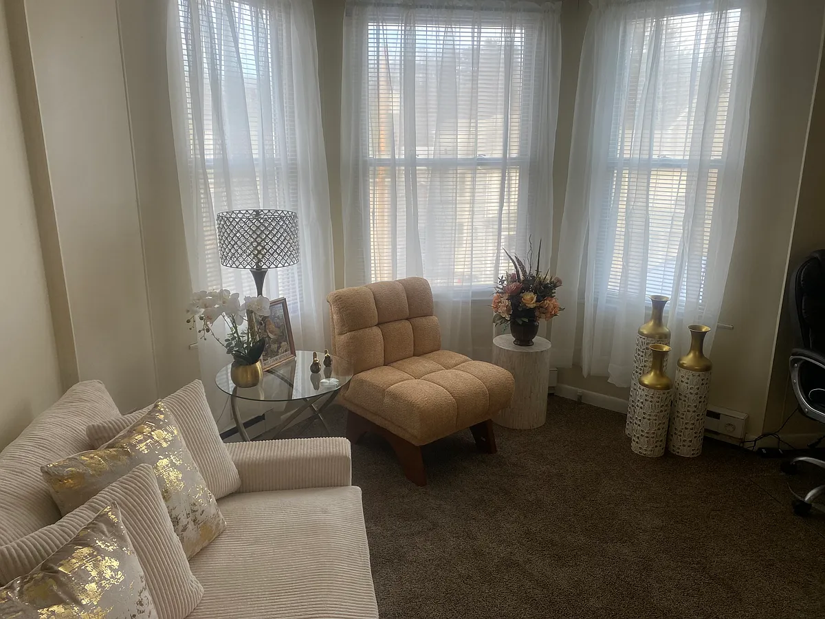 Spacious Living Room with new carpet - 448 E Broad St #2