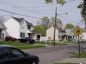 Looking east down the street