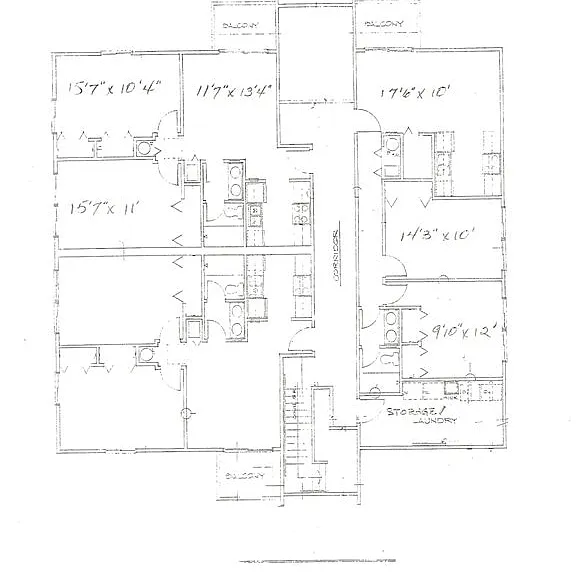 2909 W. Michigan floor plan of 3 Apartments