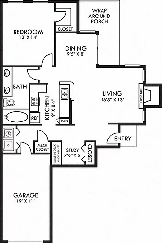 Floor plan Applebrook with Attached Garage