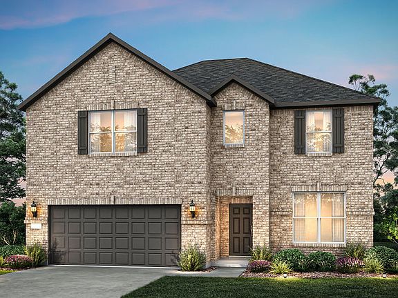 The Rainier, a two-story new home design shown with home exterior A