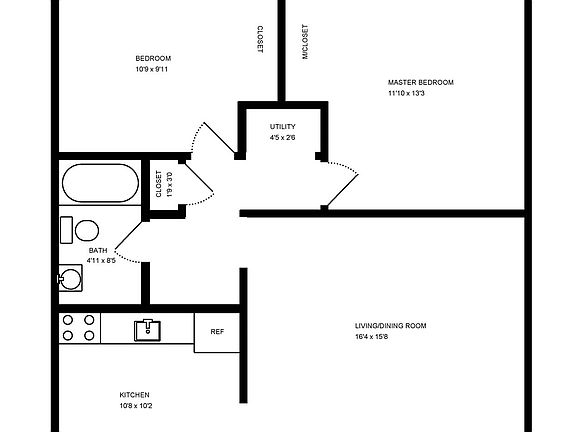 Glendale Manor 2bdrm Floor Plan
