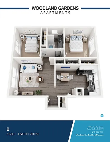Floor plan 2 BEDROOM 1 BATH