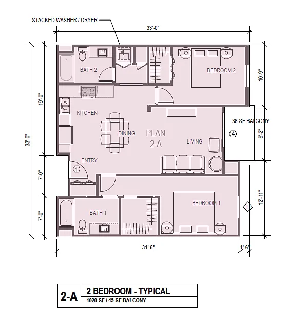 Floor plan Barcelona Second Floor 319