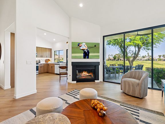 Living room into the kitchen