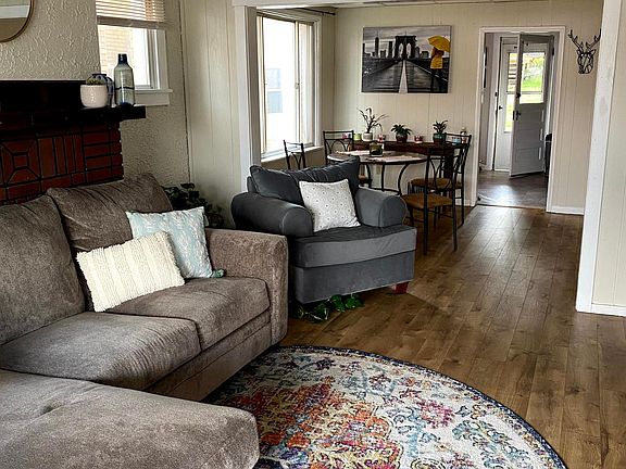 Open living and dining room