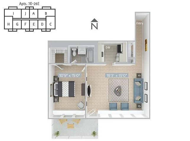 Floor plan A1-640SF-7E-26E-Premier