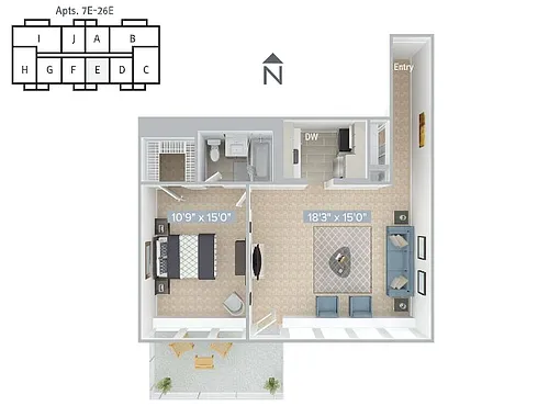 Floor plan A1-640SF-7E-26E-Premier