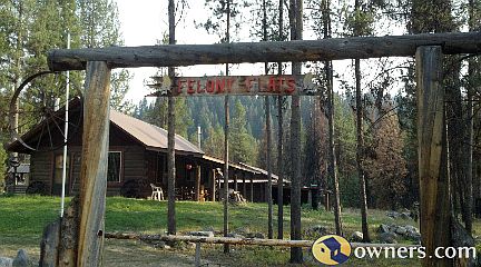 log cabin on the river