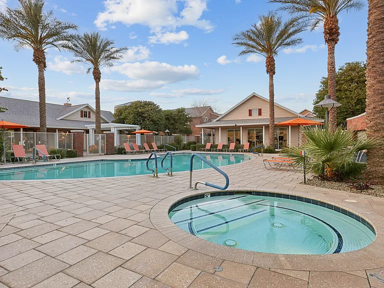 Welcome to Highland Groves at Morrison Ranch, where resort-style living meets comfort. Enjoy a stunning pool area surrounded by palm trees, perfect for relaxation and social gatherings. Schedule your tour today and find your new home!