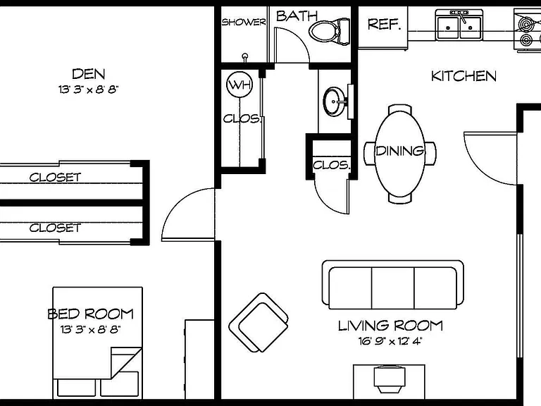 1 Bedroom + Den 1 Bedroom + Den