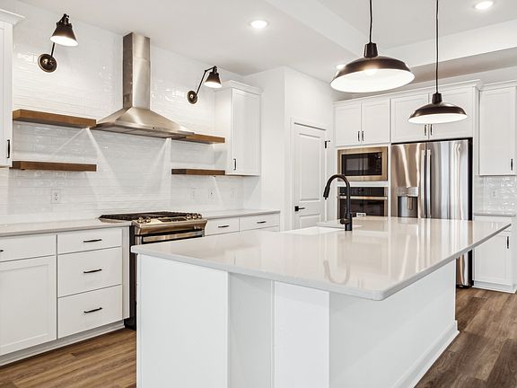 Kitchen with floating shelves