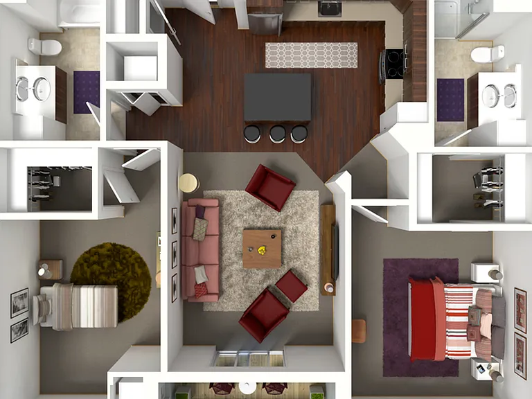 Floor Plan D1 | 50Twenty | Apartments in Madison, WI Floor Plan D1 | 50Twenty | Apartments in Madison, WI