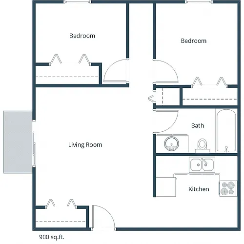 Floor plan Two Bedroom 21B