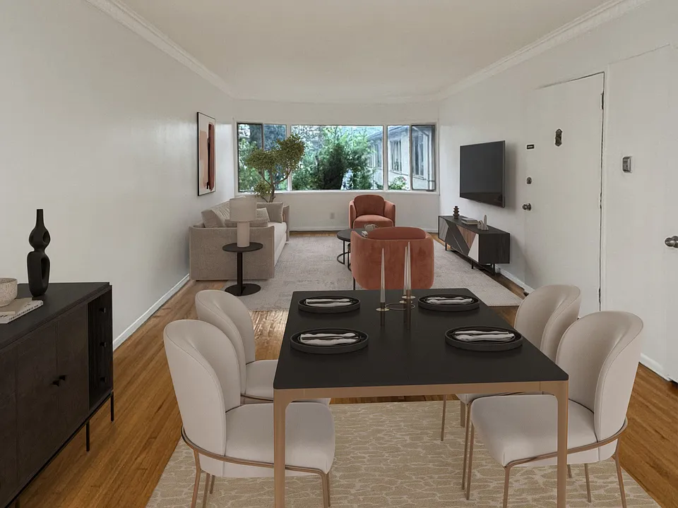dining room and living room