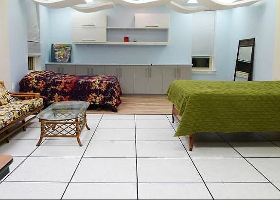 large open layout, lots of windows