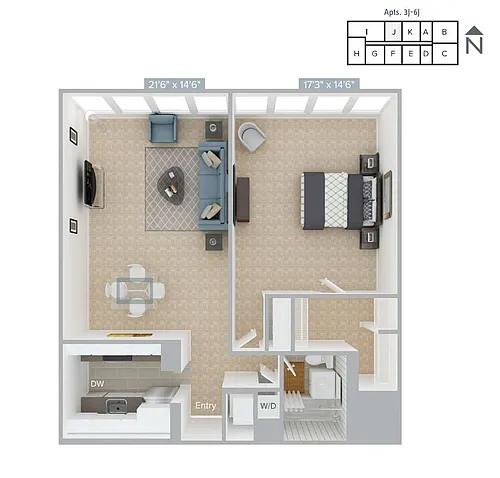 Floor plan A13-J-Classic
