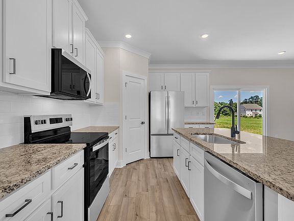 Angled-view of the kitchen.