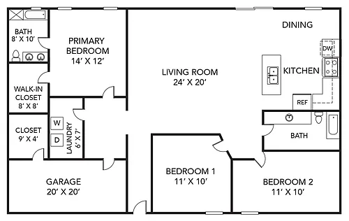 Floor plan Mill Ridge Duplex