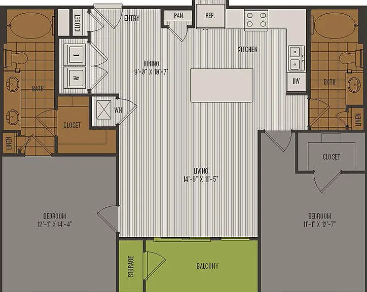 C1 floor plan 2626 Fountain View