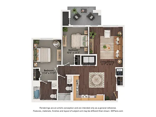 Floor plan 2AA (Wheelchair Accessible)