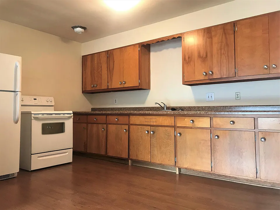 Original Cabinets, White Appliances