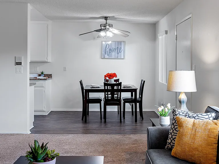 Spacious open concept dining room at the Diplomat Apartment