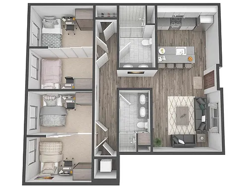 Floor plan 4BR/2BA - Morro