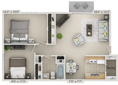 Floor plan 2 bedroom