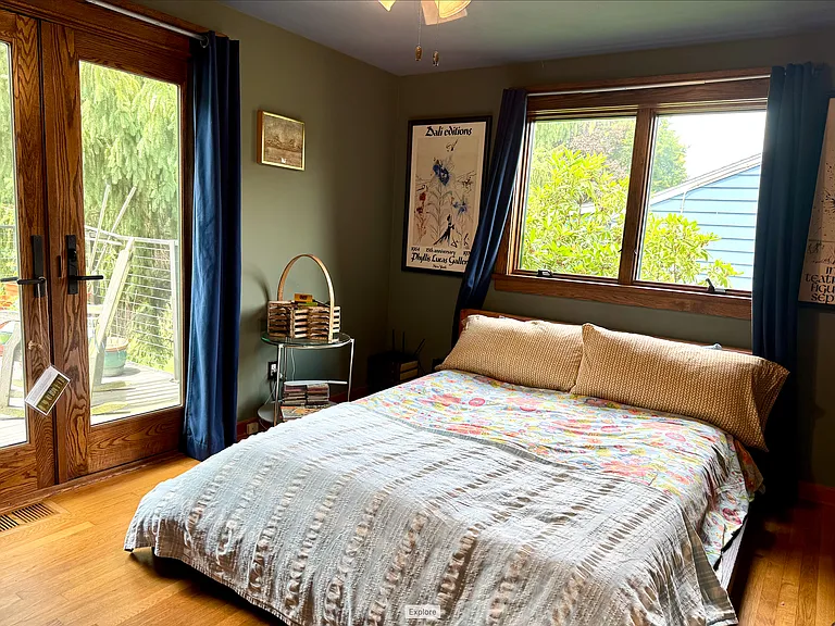 Back bedroom with queen Saatva mattress