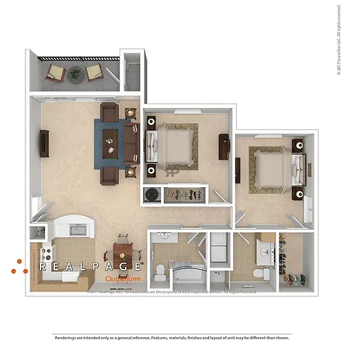 Floor plan 2 Bedroom Traditional