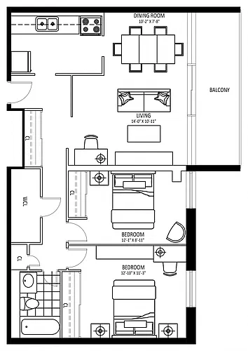 Floor plan 378 Vine - Plan C