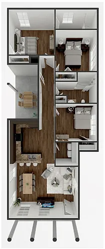 Floor plan 3 Bd 2 Ba PSH