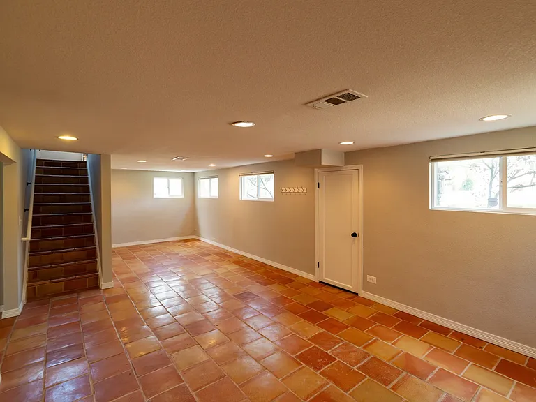 Large lower level living room/office area