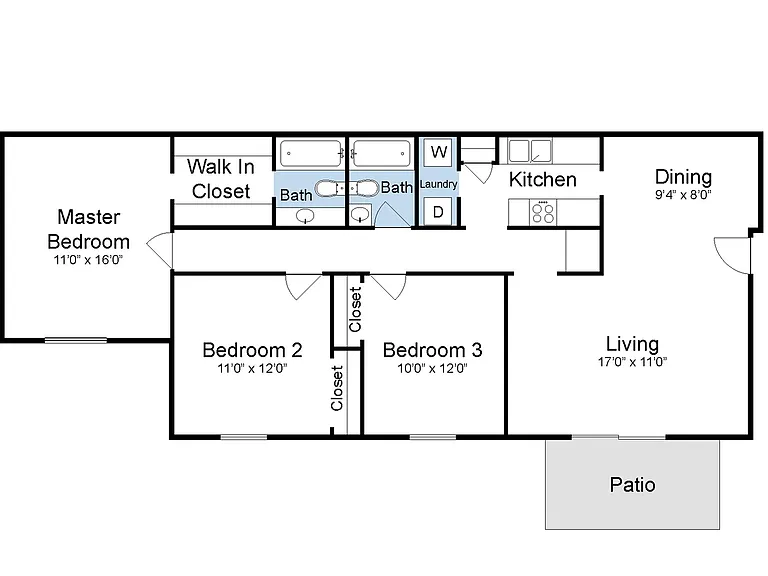 3 Bedroom, 2 Bathroom 3 Bedroom, 2 Bathroom