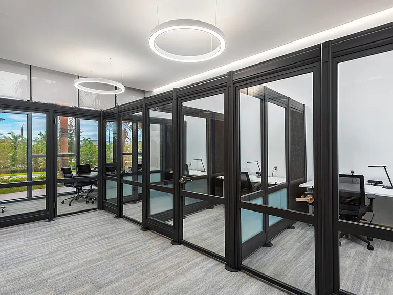 Business centers include coworking spaces with private offices