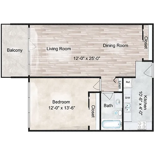 Floor plan The Dogwood with W/D (All In One)