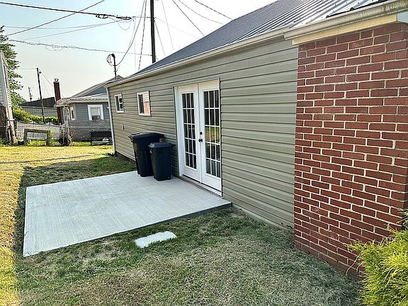 Patio at side of house