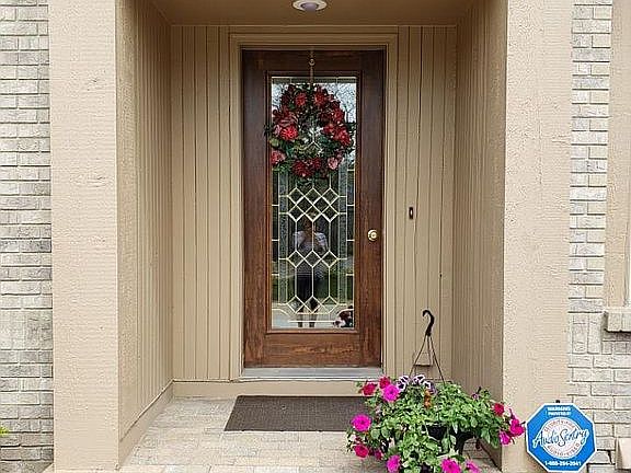  Leaded Glass Entry Door