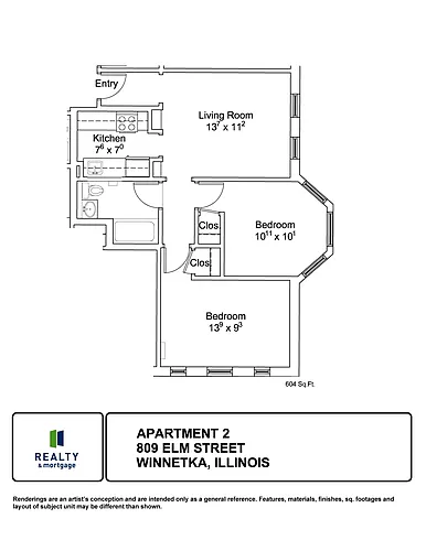 Floor plan Two Bedroom #2