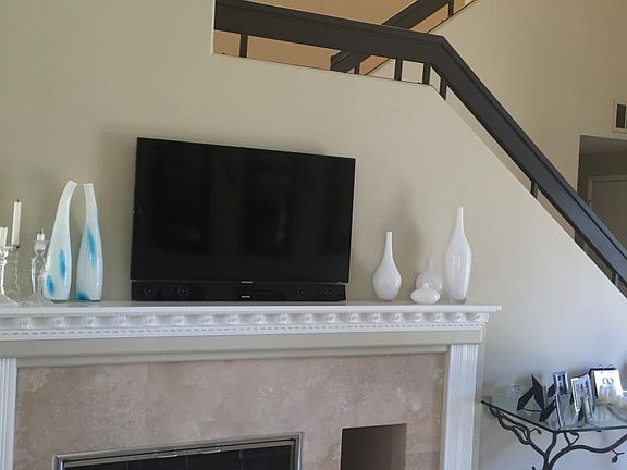 Gas fireplace and mounted TV